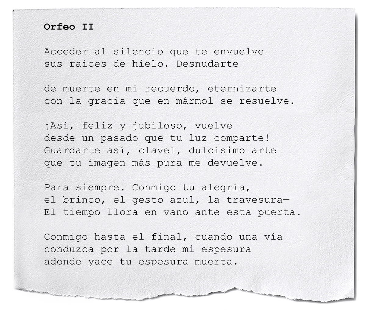 Fragmento de 'Orfeo', poema de 'Fábula de la muerte'.