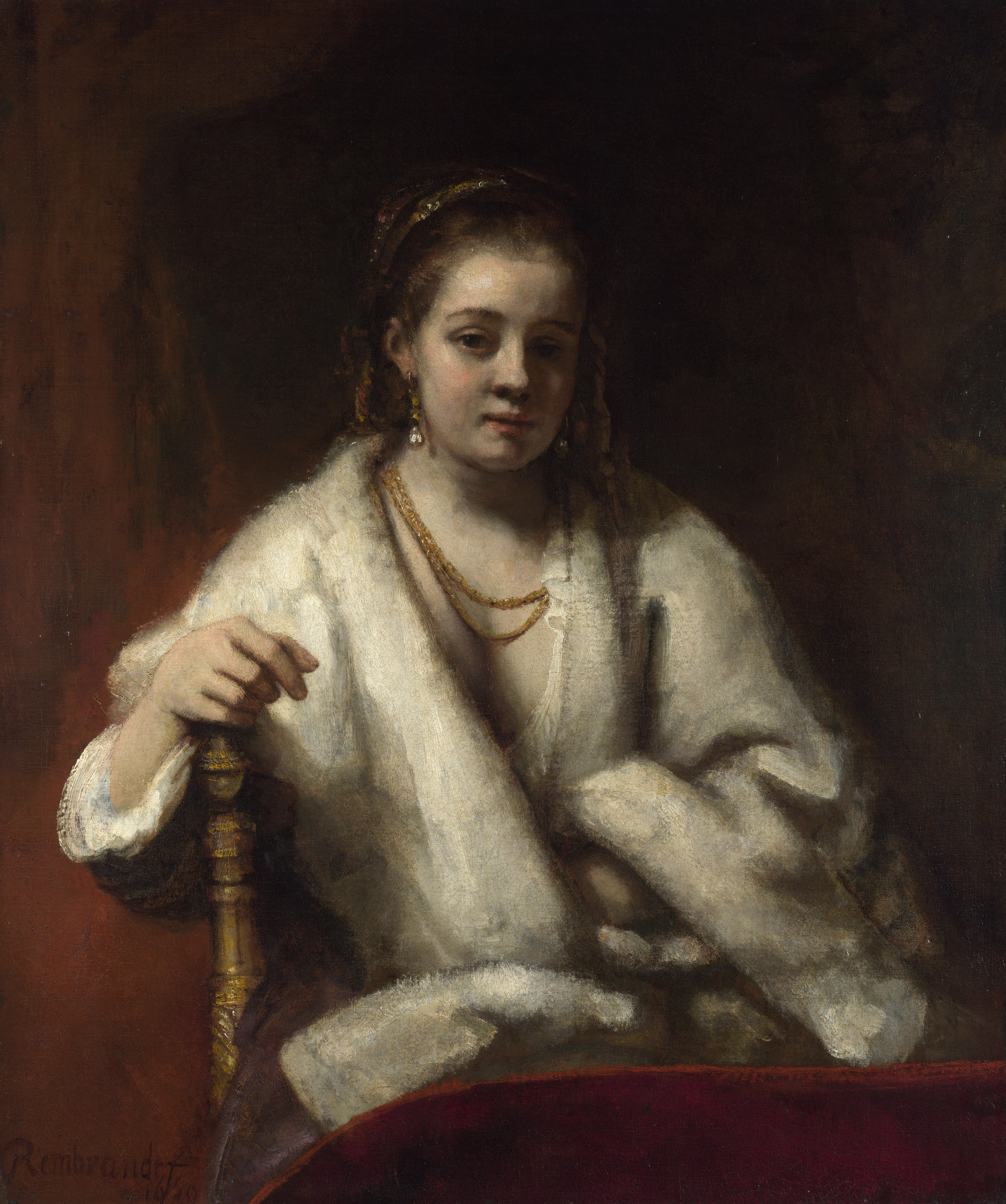 Retrato de Hendrickje Stoffels (c. 1654-1656) de Rembrandt.