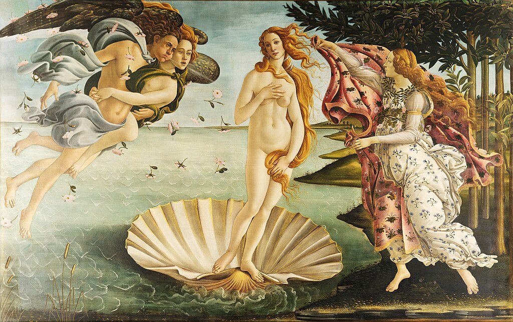 El nacimiento de Venus (1485) de Sandro Botticelli.