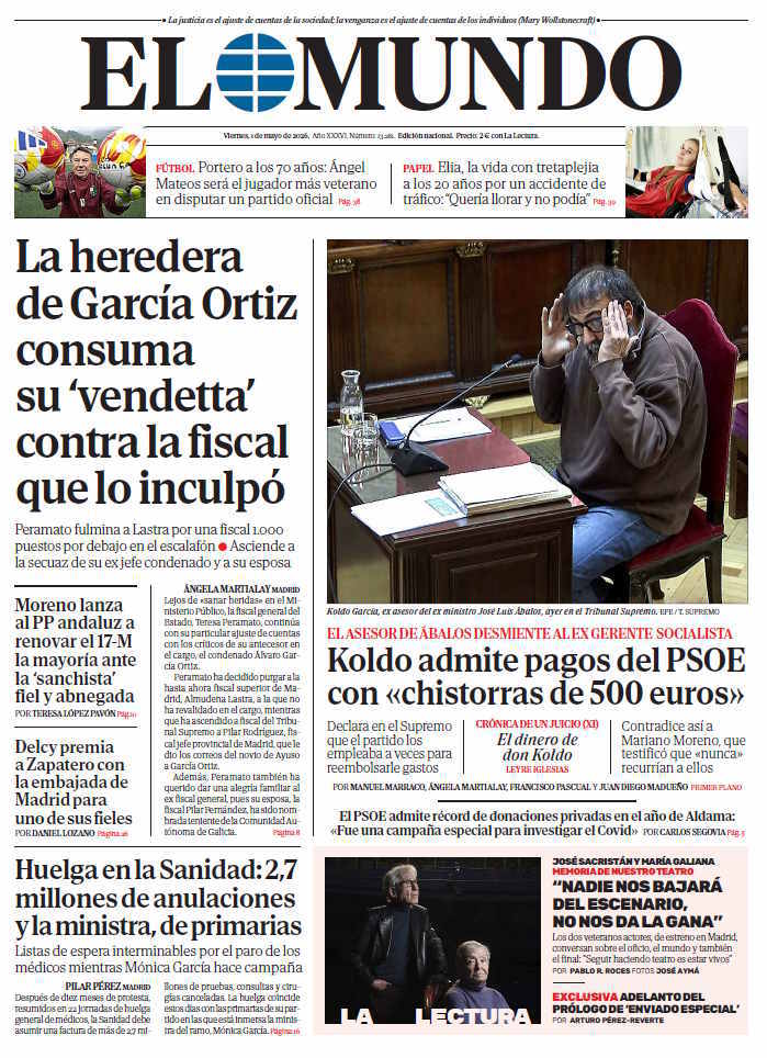Portada de EL MUNDO del viernes 1 de mayo de 2026