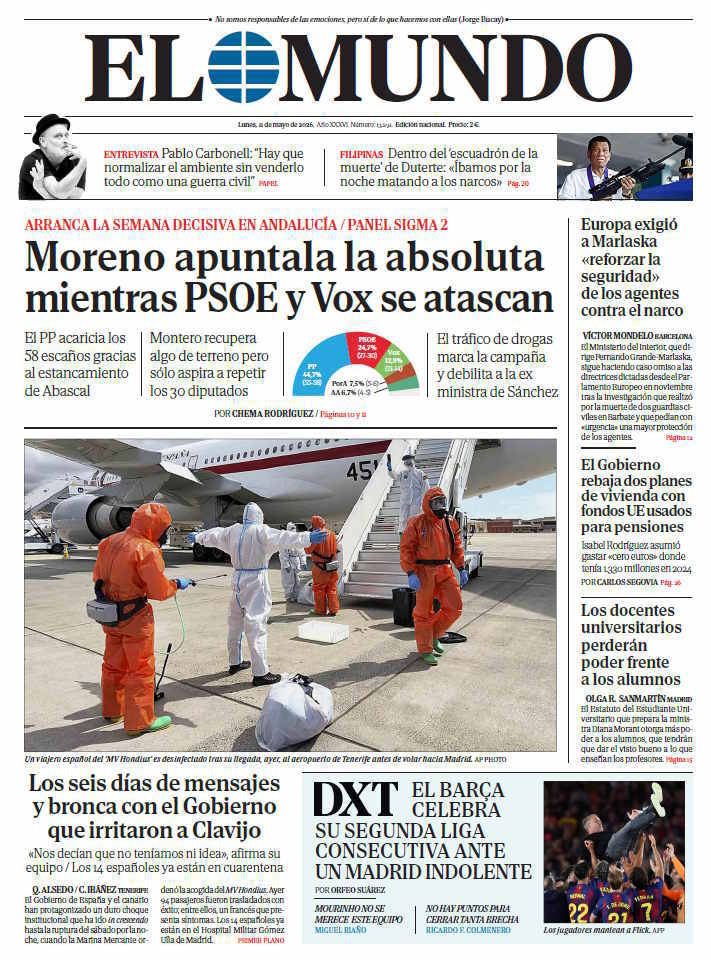 Portada de EL MUNDO del lunes 11 de mayo de 2026