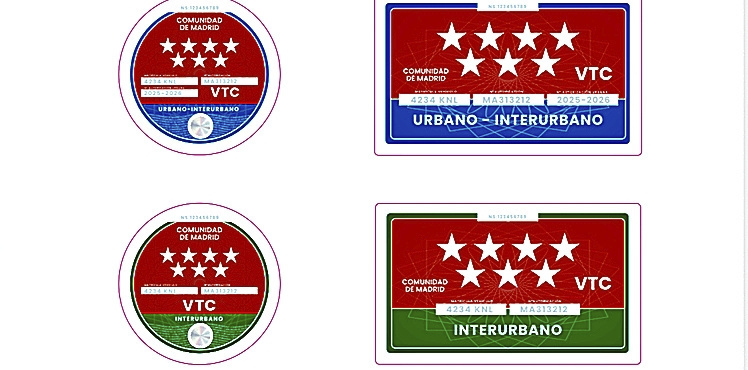 La Comunidad de Madrid implantará nuevos distintivos antifraude para mejorar la identificación de los VTC