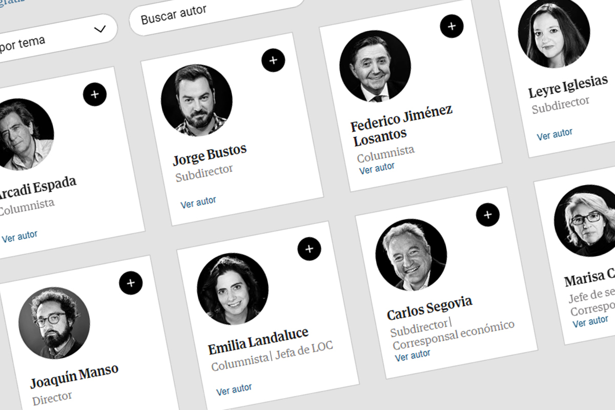 Sigue a tus firmas favoritas de EL MUNDO y recibe un e-mail cada vez que publiquen un artículo