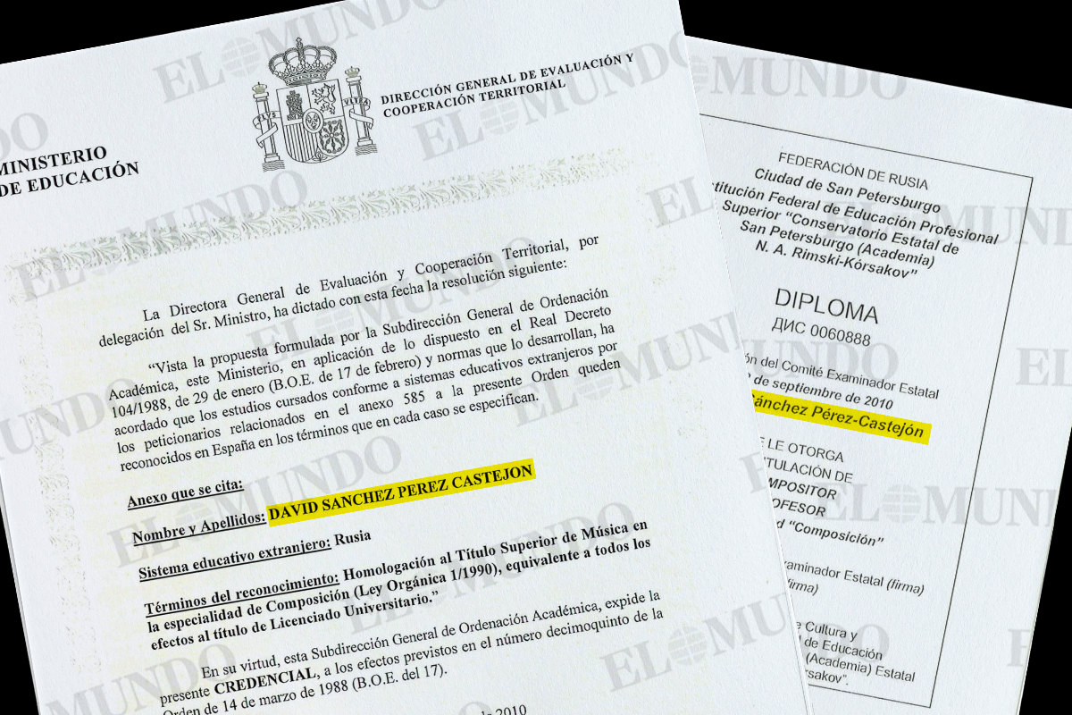 David Sánchez no aporta el título ruso original de director de orquesta que se homologó en España a toda velocidad