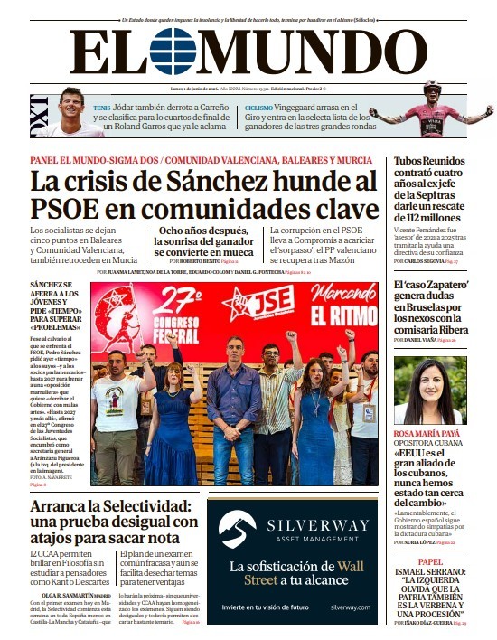 Portada de EL MUNDO del lunes 1 de junio de 2026