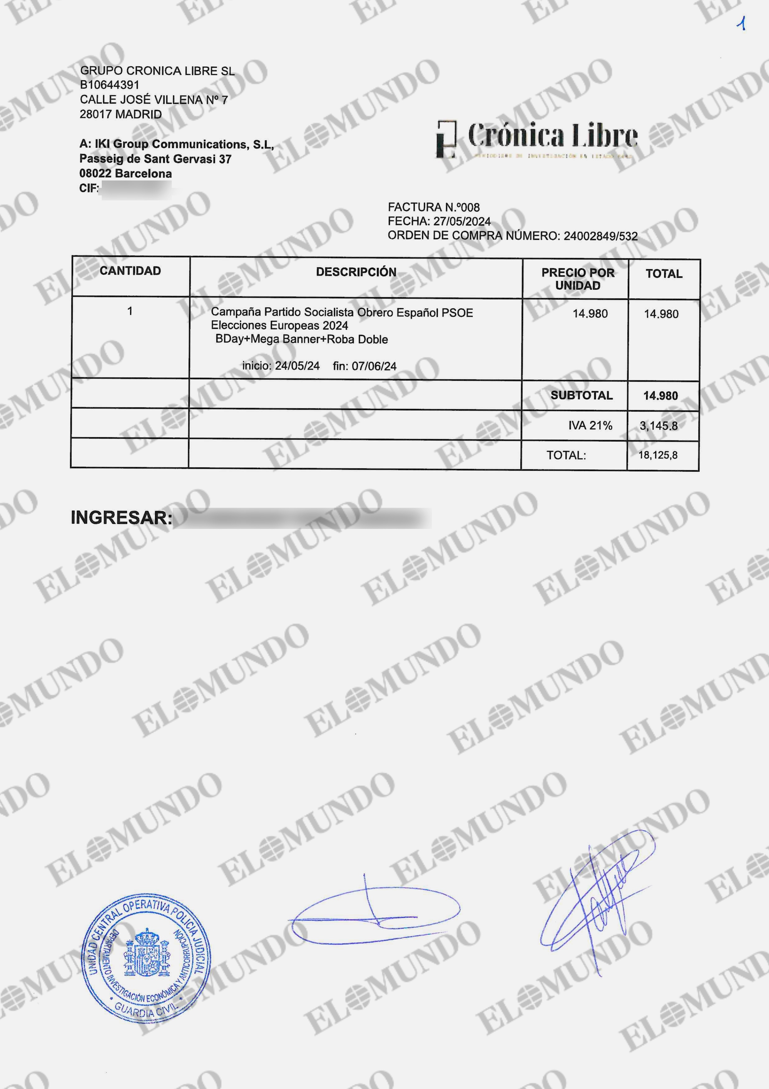El PSOE camufló pagos a la trama de las cloacas bajo el concepto "elecciones europeas 2024"