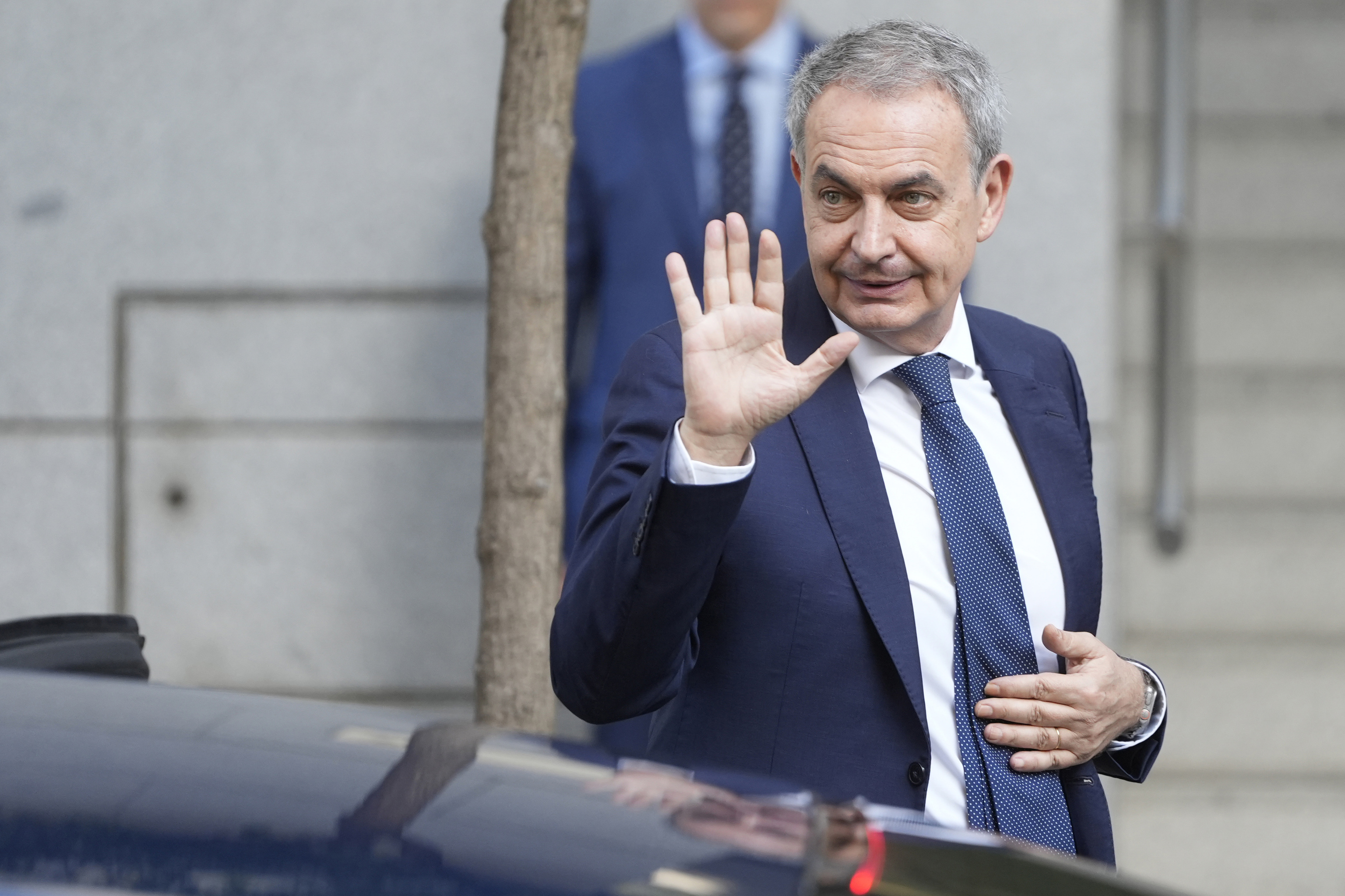 Rodríguez Zapatero, a su llegada a la Audiencia Nacional.
