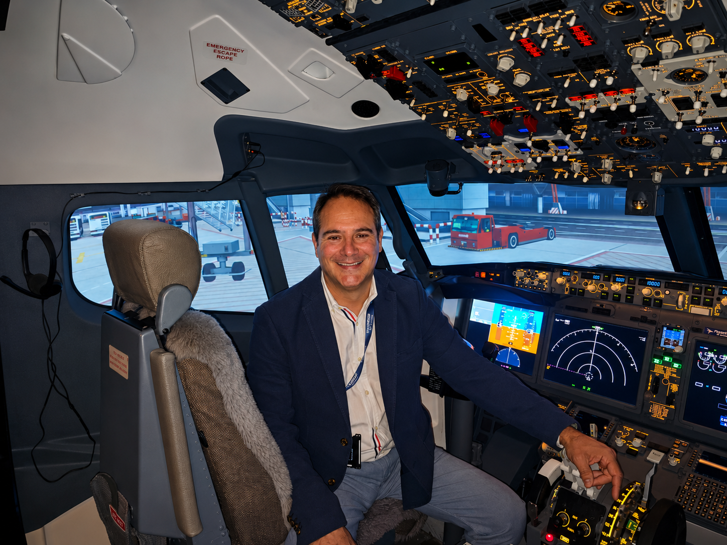Borja Díaz, el hombre que diseña el futuro de los simuladores de vuelo: "Te quitan de tu trabajo a los 50 años y te quedan 15 hasta jubilarte"
