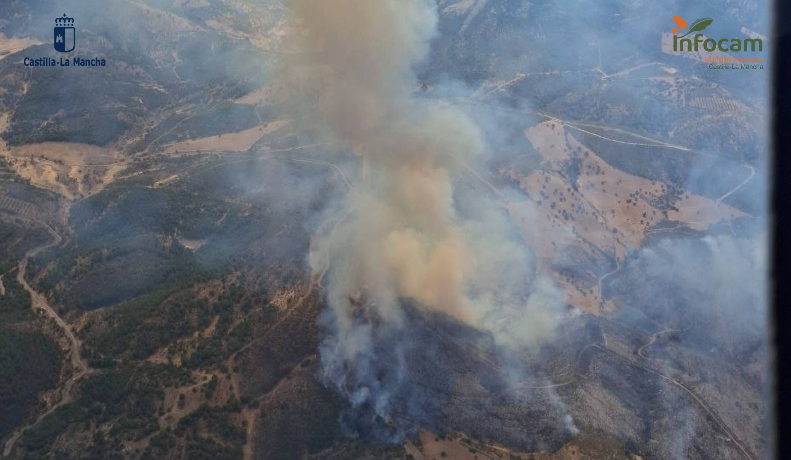60 vecinos evacuados por un incendio de nivel 2 en una pedanía de Calzada de Calatrava