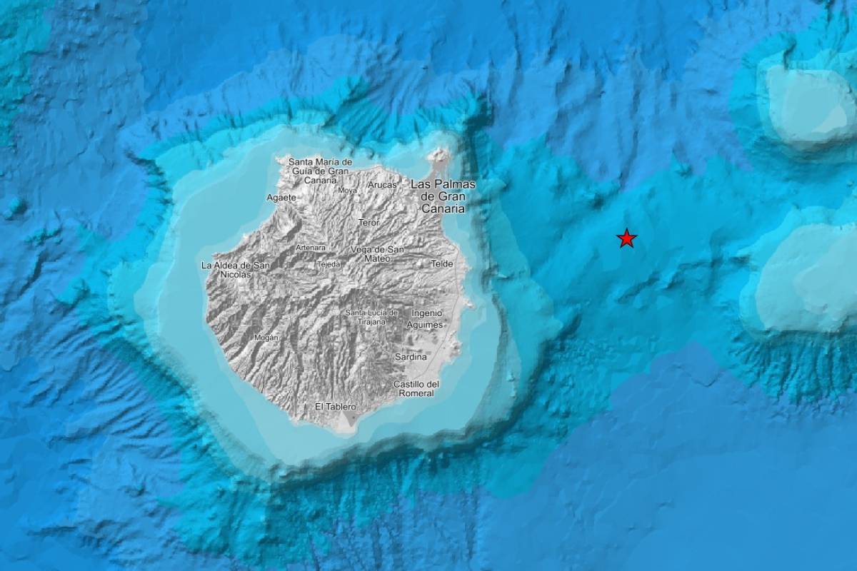 Registran un terremoto de magnitud 3.9 en aguas situadas al este de Gran Canaria que se siente en varias zonas de las islas