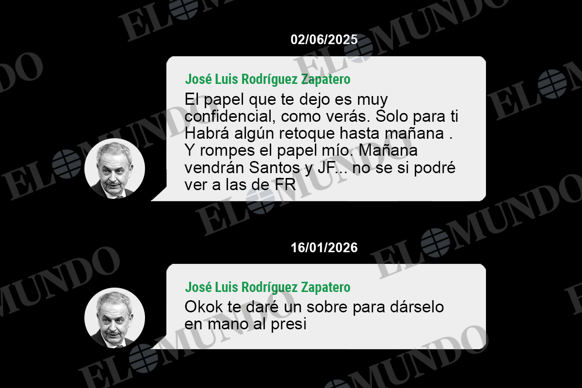 Zapatero ordenó entregar un sobre con negociaciones secretas de Junts al presidente