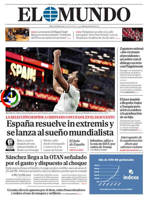 Portada de EL MUNDO del martes 7 de julio de 2026