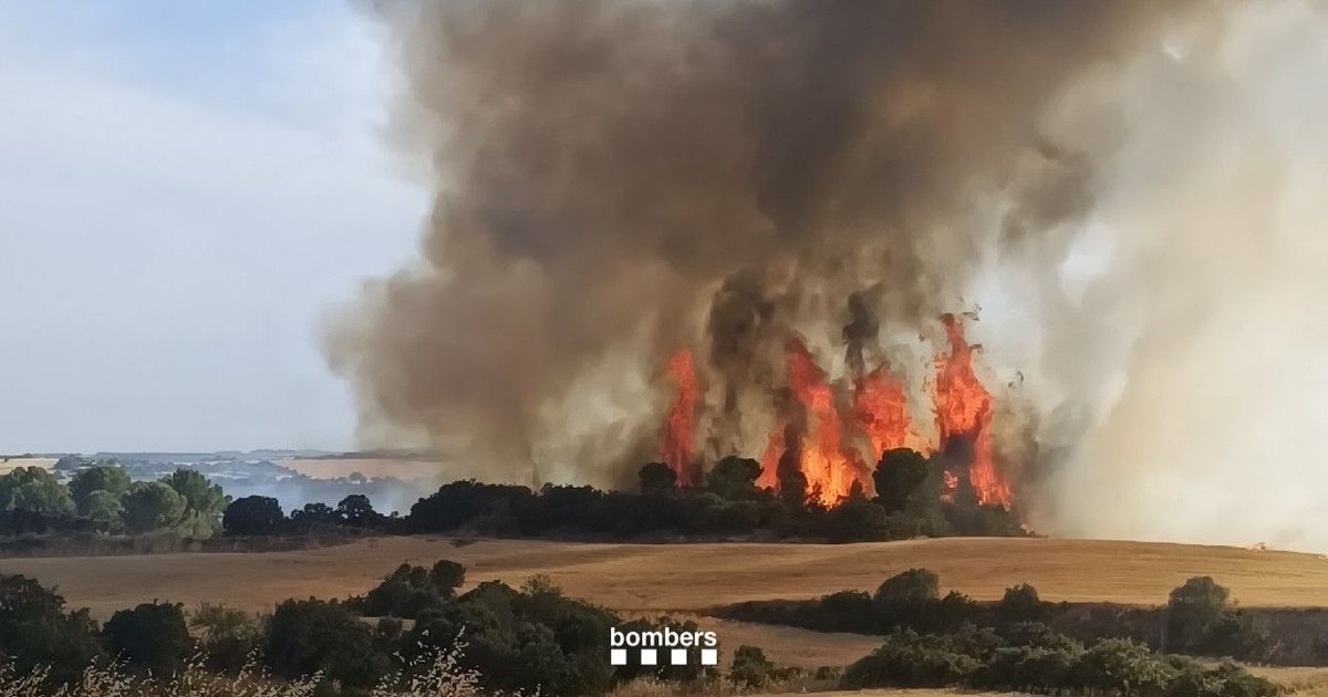 El rebrote de un incendio en Guimerà (Lleida) confina a 21.000 personas de varias localidades