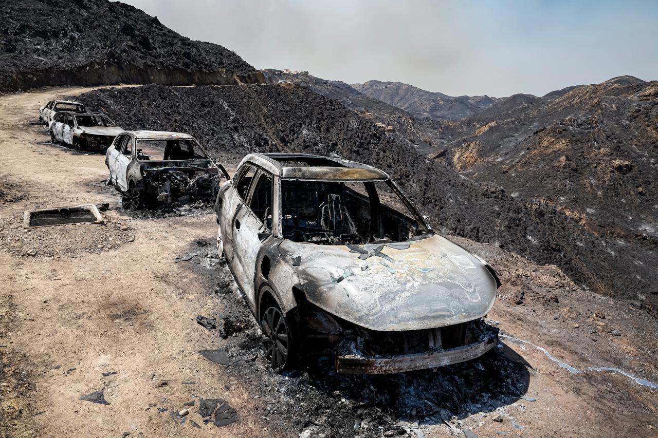 Las víctimas del incendio de Los Gallardos trataron de escapar por una rambla que se convirtió en una "verdadera trampa": seis coches quemados y un camino de tierra sin salida
