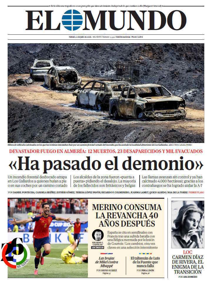 Portada de EL MUNDO del sábado 11 de julio de 2026
