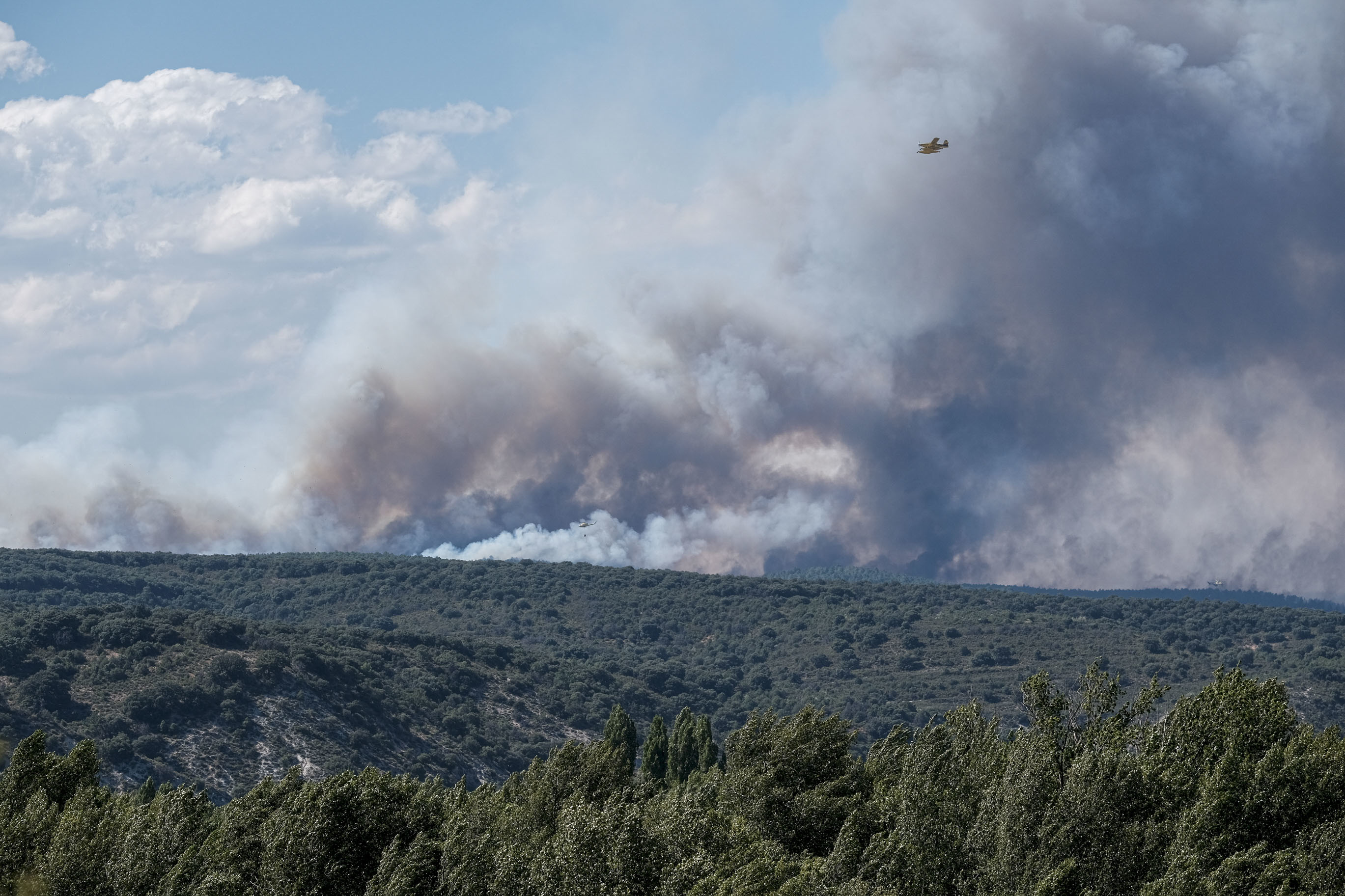 El incendio del Parque Natural de la Sierra Norte de Guadalajara continúa en nivel 2 y ha quemado ya unas 12.000 hectáreas
