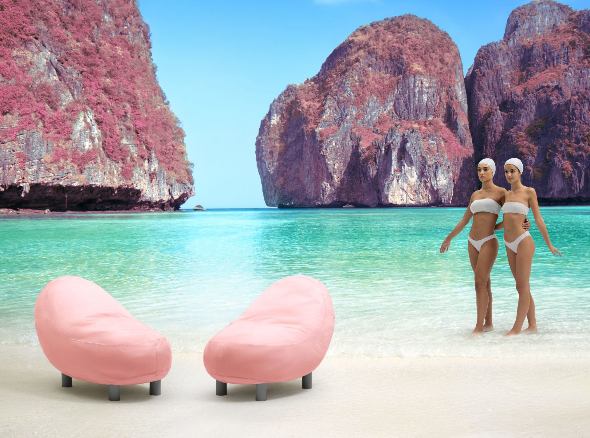 Tumbonas triángulo, asientos con forma de perro o cubo de playa y otros muebles de exterior que unen diseño y diversión, palabra de experto en decoración