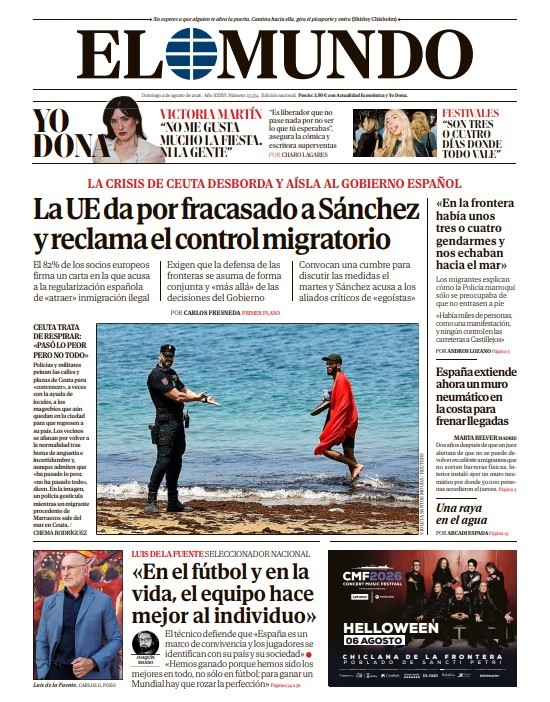 Portada de EL MUNDO del domingo 2 de agosto de 2026