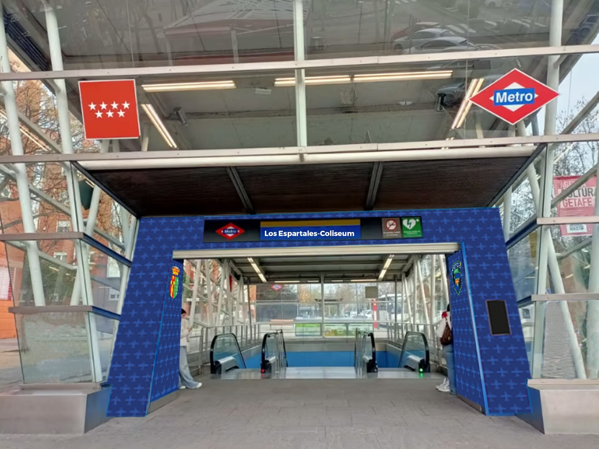 La estación de Los Espartales de Metro de Madrid añade al Getafe a su nuevo bautismo