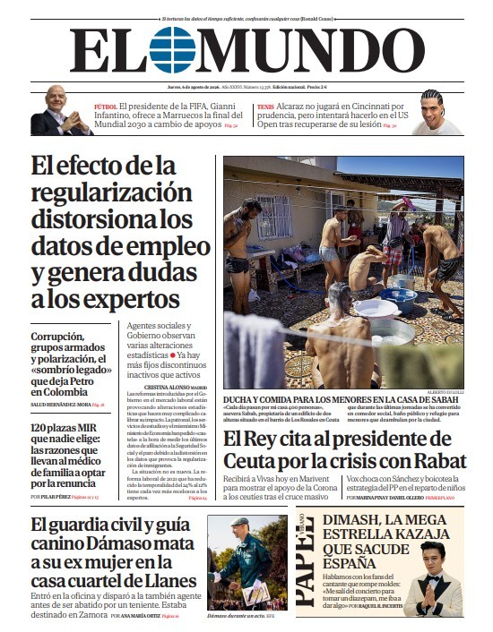 Portada de EL MUNDO del jueves 6 de agosto de 2026