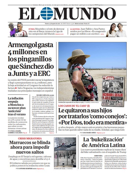 Portada de EL MUNDO del viernes 14 de agosto de 2026