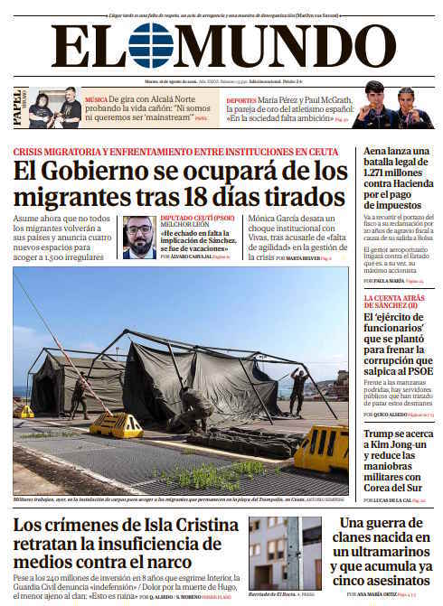 Portada de EL MUNDO del martes 18 de agosto de 2026