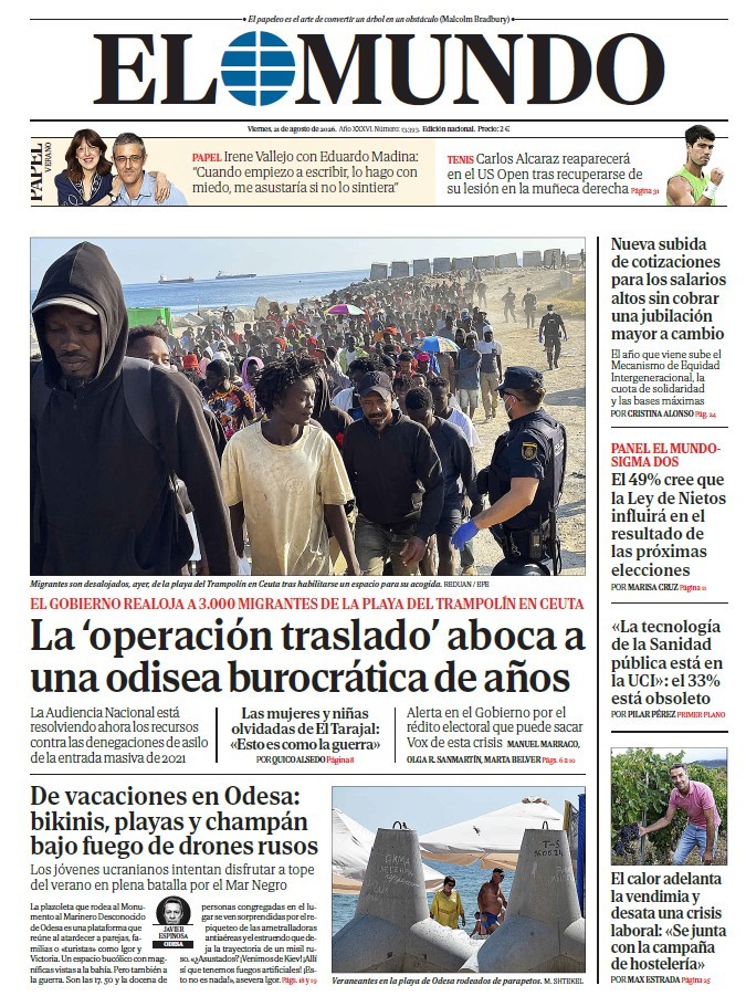 Portada de EL MUNDO del viernes 21 de agosto de 2026
