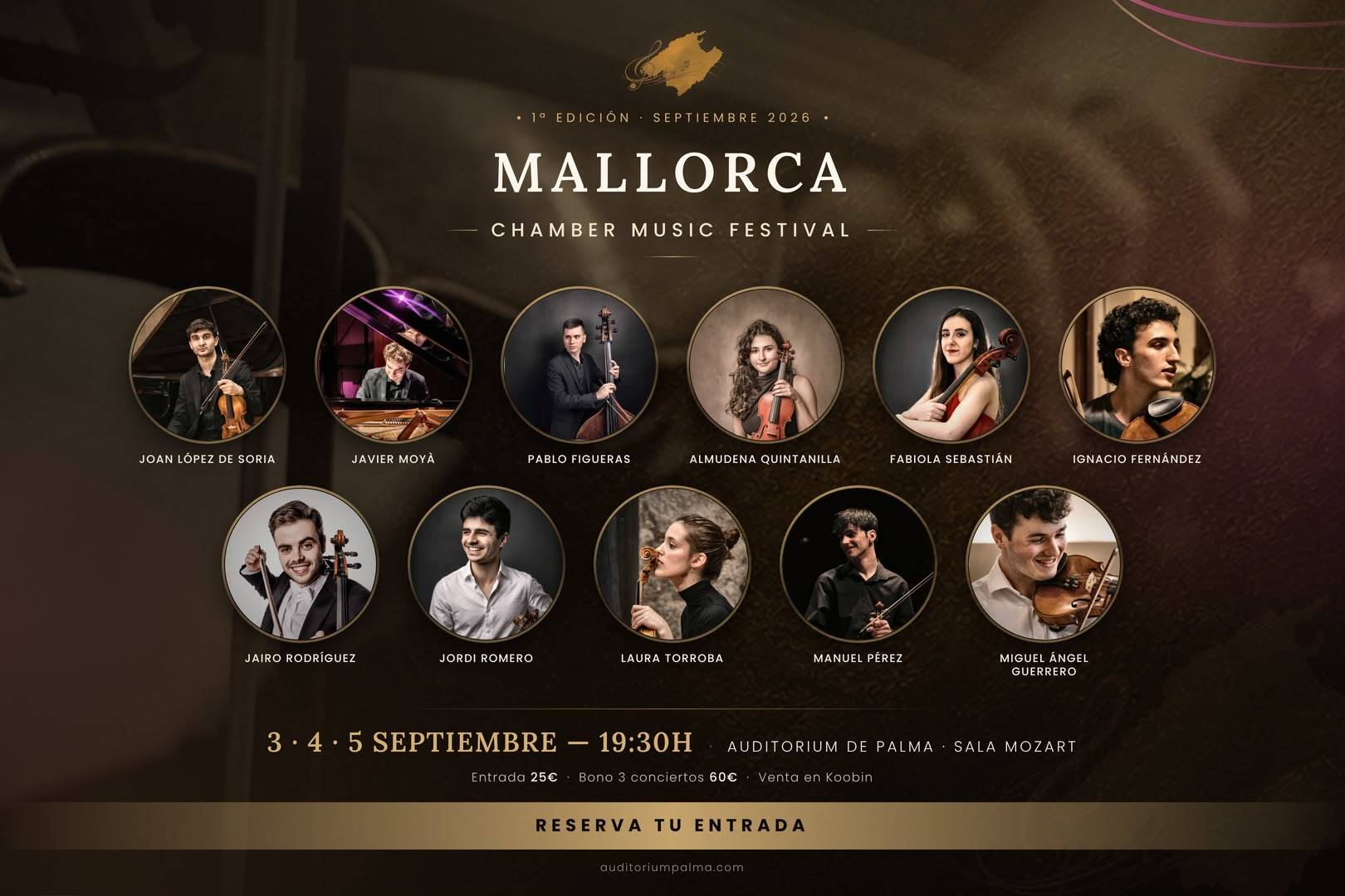 El Mallorca Chamber Music Festival lleva tres conciertos de música de cámara a la Sala Mozart del Auditorium de Palma