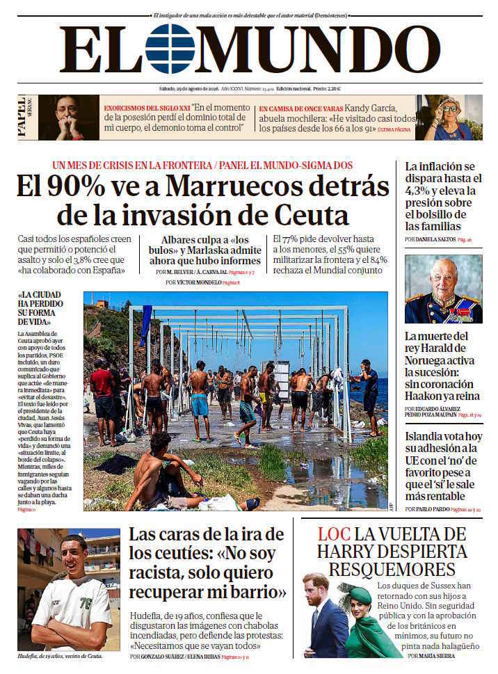 Portada de EL MUNDO del sábado 29 de agosto de 2026