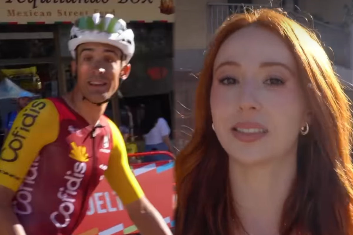 Un ciclista de La Vuelta devuelve el vacile a Erola Jons: "¡Vaya curvas!... en el puerto, ¿eh?"