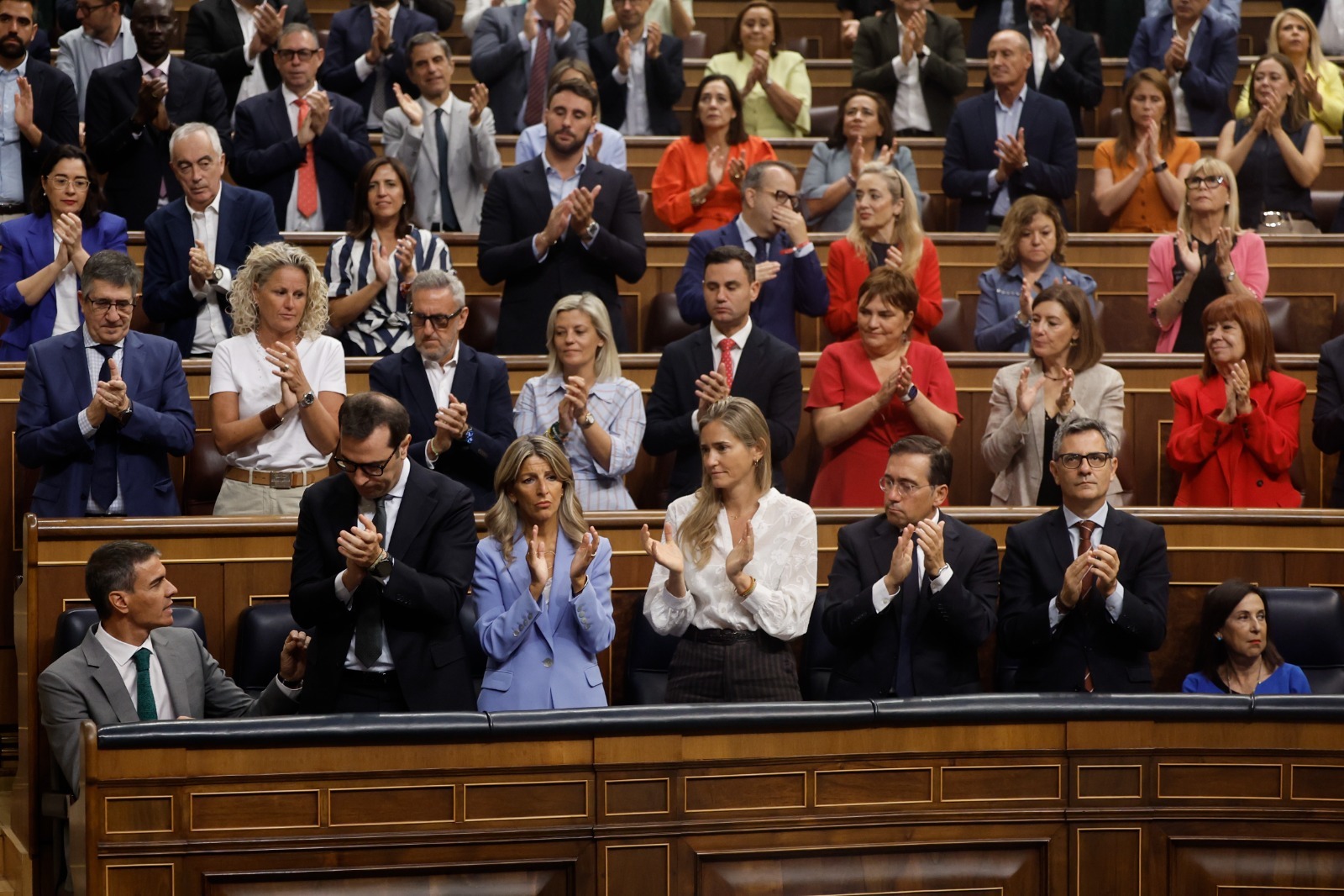 Robles no aplaude a Sánchez en su intervención en el Congreso sobre la crisis de Ceuta