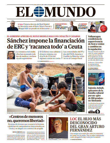 Portada de EL MUNDO del sábado 5 de septiembre de 2026