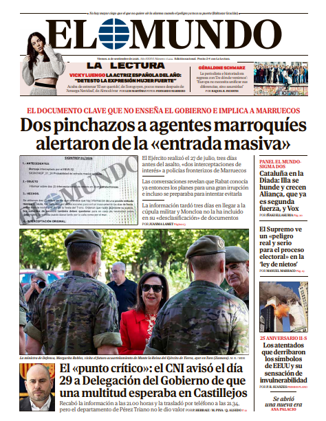 Portada de EL MUNDO del viernes 11 de septiembre de 2026