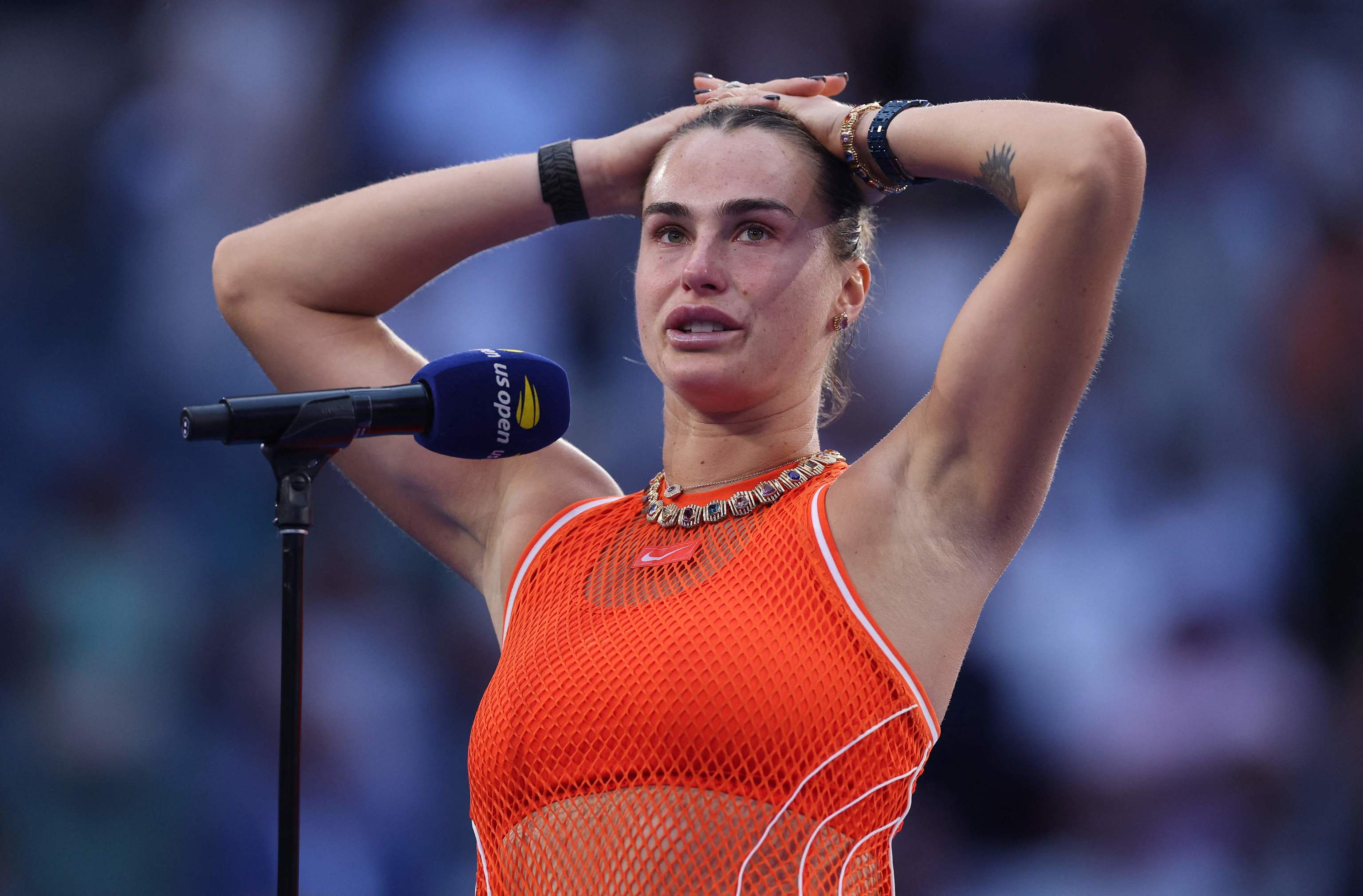 Zafiros, tanzanitas y espinelas: el exclusivo amuleto de Sabalenka en la final del US Open valorado en 345.000 euros