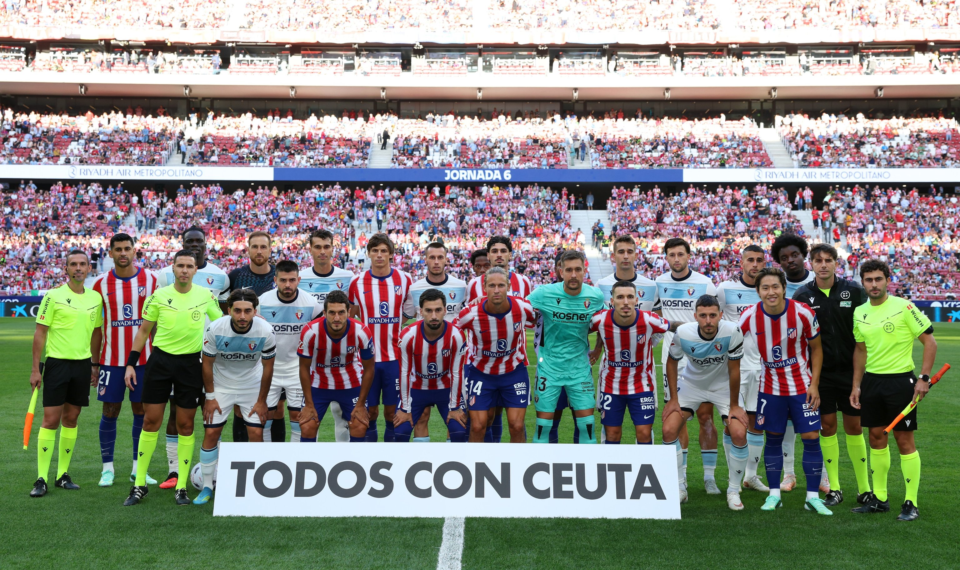 Una propuesta en la comida de directivas y una pancarta "sin intención": el "Todos con Ceuta" del Atlético en el Metropolitano