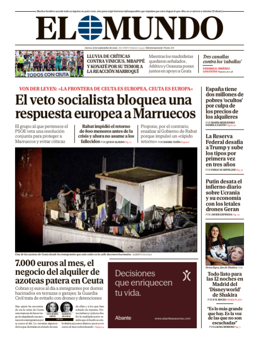Portada de EL MUNDO del jueves 17 de septiembre de 2026