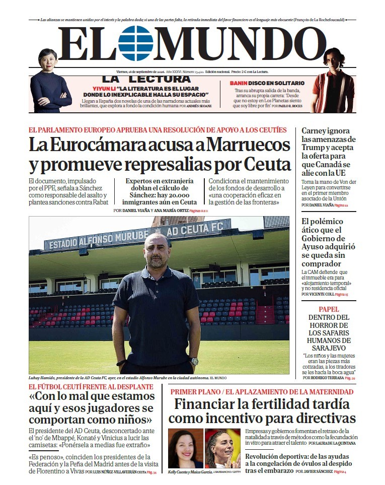 Portada de EL MUNDO del viernes 18 de septiembre de 2026