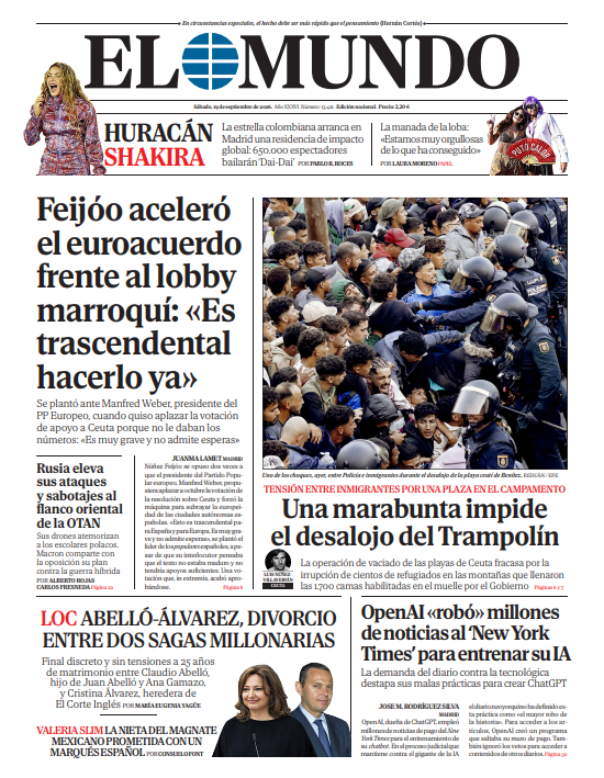 Portada de EL MUNDO del sábado 19 de septiembre de 2026