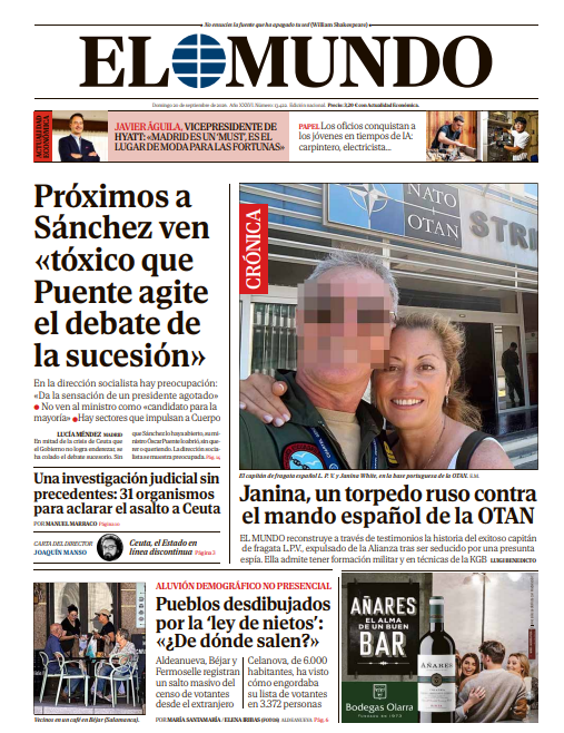Portada de EL MUNDO del domingo 20 de septiembre de 2026