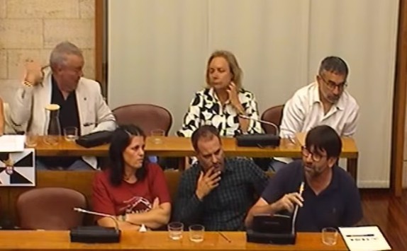 Polémica en Sabadell por el gesto de un edil de Vox simulando un tiro en la nuca