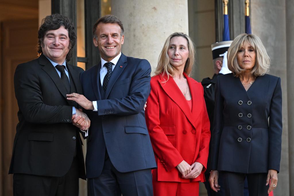 Macron recibe a Milei en el Elíseo para "fortalecer las relaciones comerciales" con Argentina