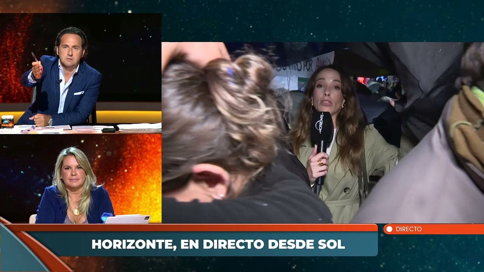 Iker Jiménez estalla ante el acoso a su reportera en la acampada de Sol: "¿Pero qué hace esta gentuza? Salte de ahí, deja a esa chusma"
