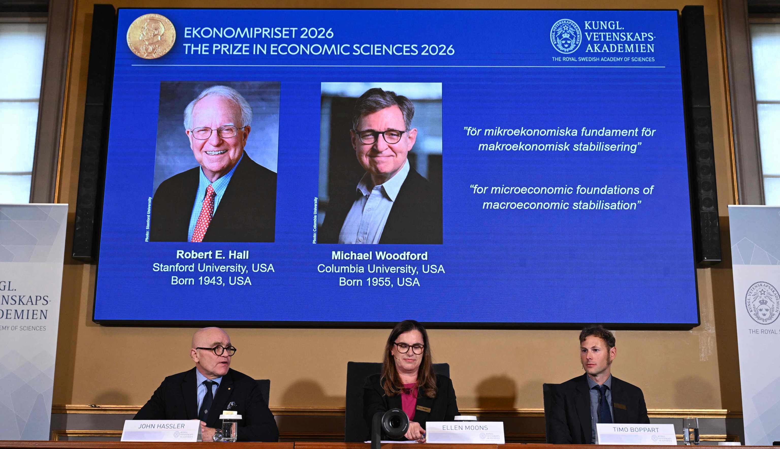 Los estadounidenses Robert E. Hall y Michael Woodford se llevan el Nobel de Economía por estudiar los fundamentos micro en la estabilización macroeconómica