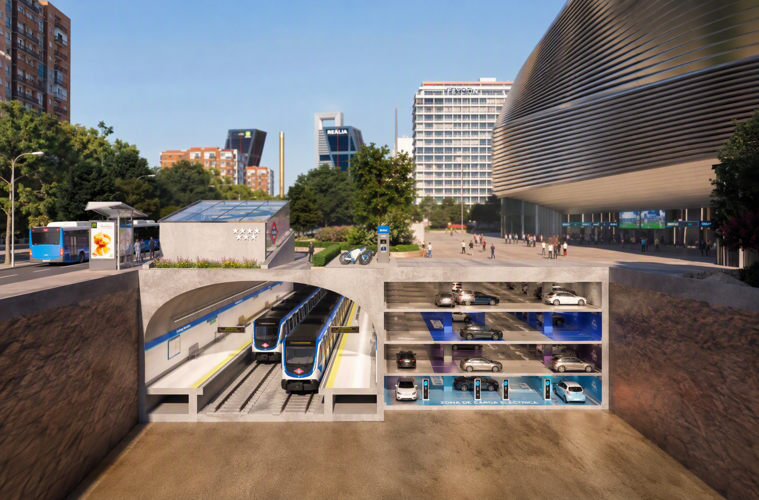 El plan para resetear el parking del Bernabéu: convertirlo en un gran 'hub' de movilidad con 400 plazas para residentes... ya en el próximo mandato