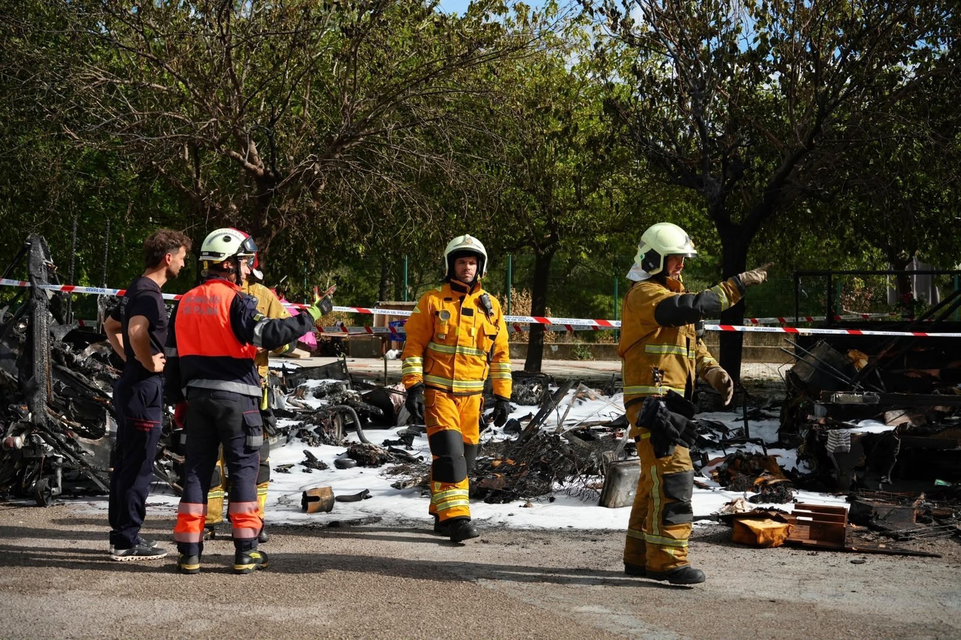Arrestado un hombre por el incendio intencionado en el asentamiento de caravanas del 'parking' de Son Hugo