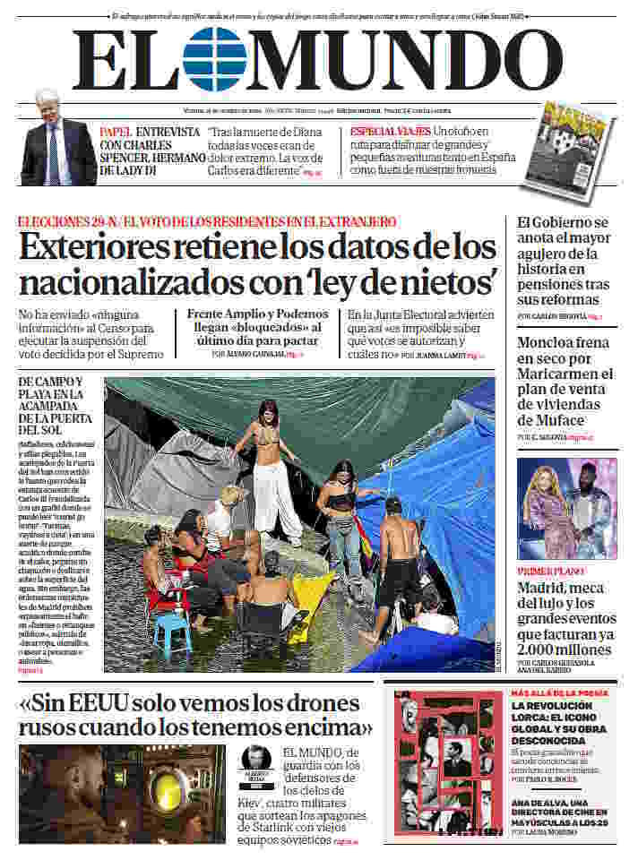 Portada de EL MUNDO del viernes 16 de de octubre de 2026