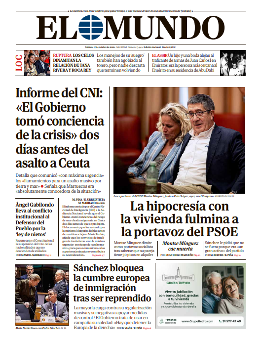 Portada de EL MUNDO del sábado 17 de de octubre de 2026