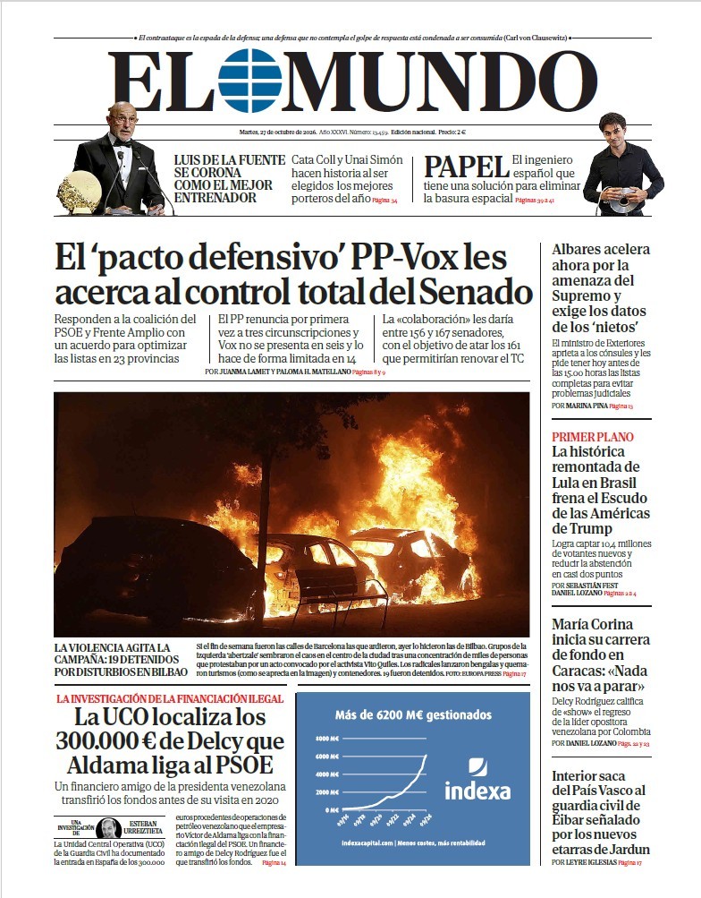 Portada de EL MUNDO del martes 27 de octubre de 2026