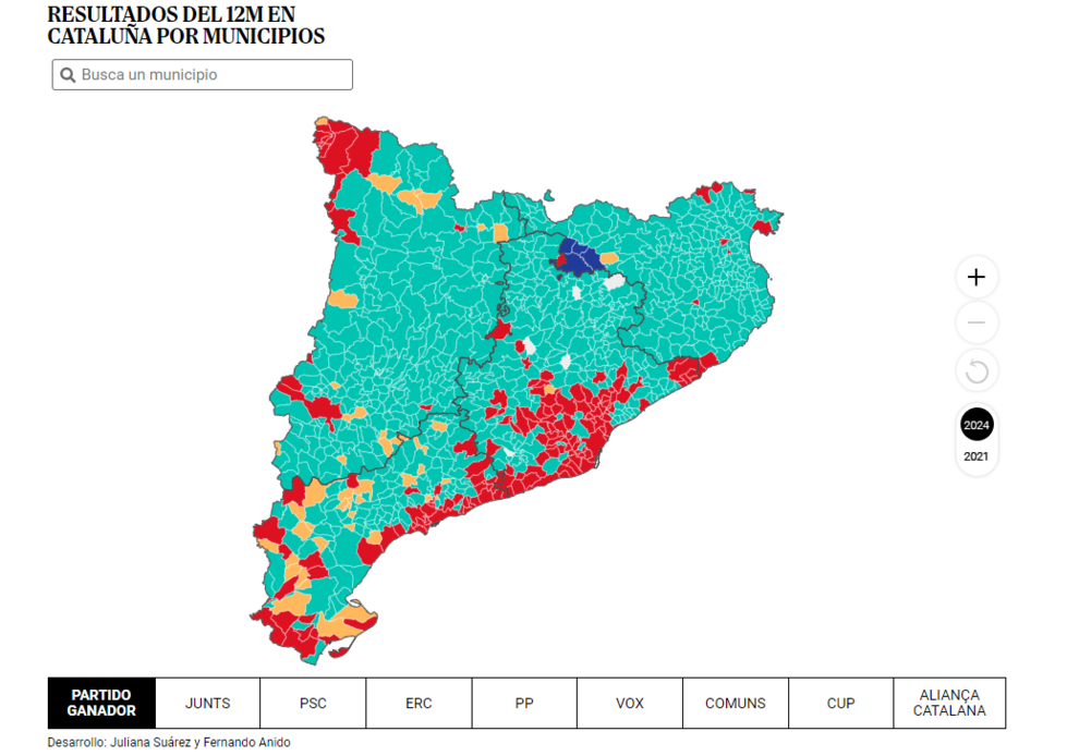 Los resultados de las elecciones de Cataluña, municipio a municipio ...