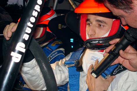 Kubica, durante un rally en 2009, en Italia.